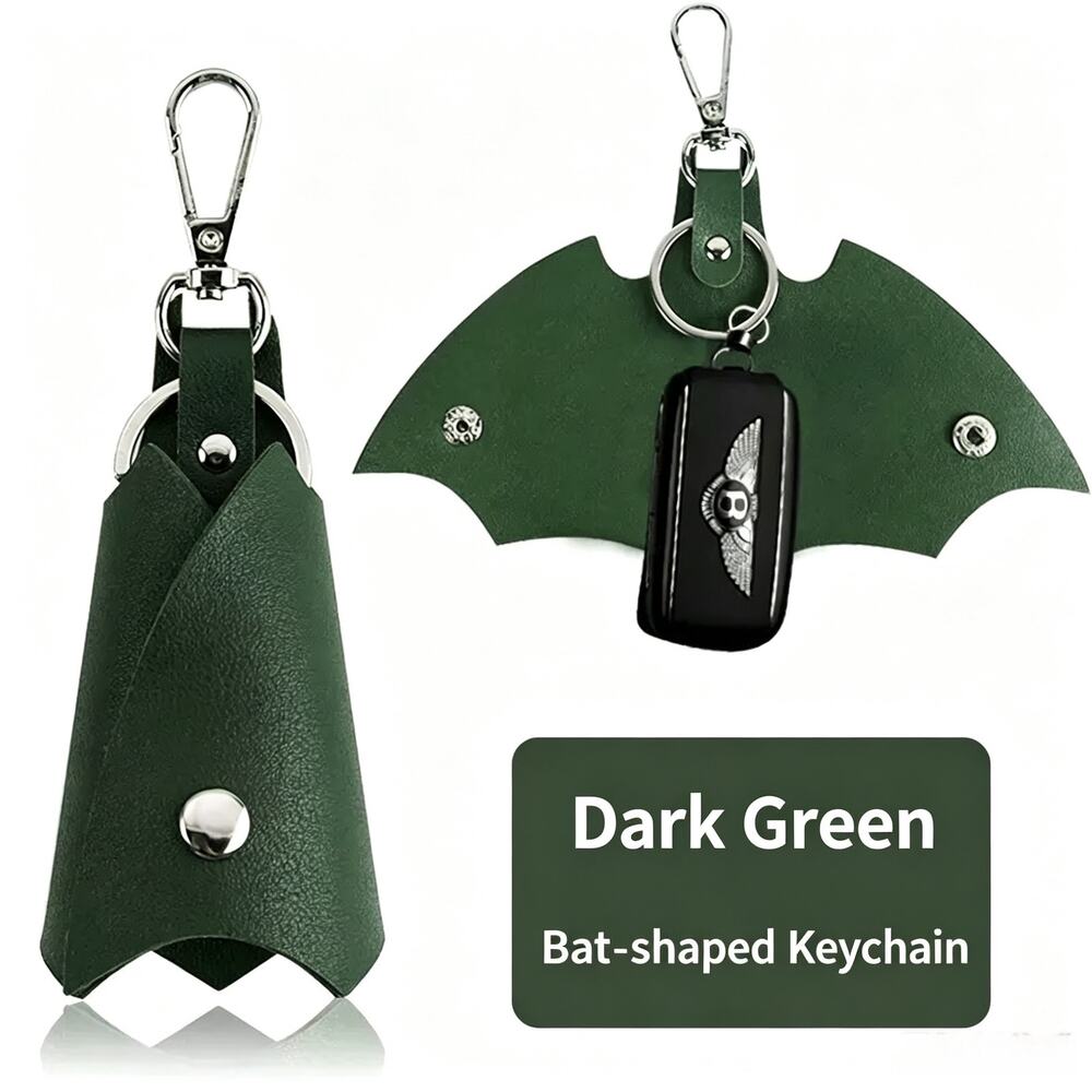 Bat-Shaped PU Leather Keychain & Key Holder